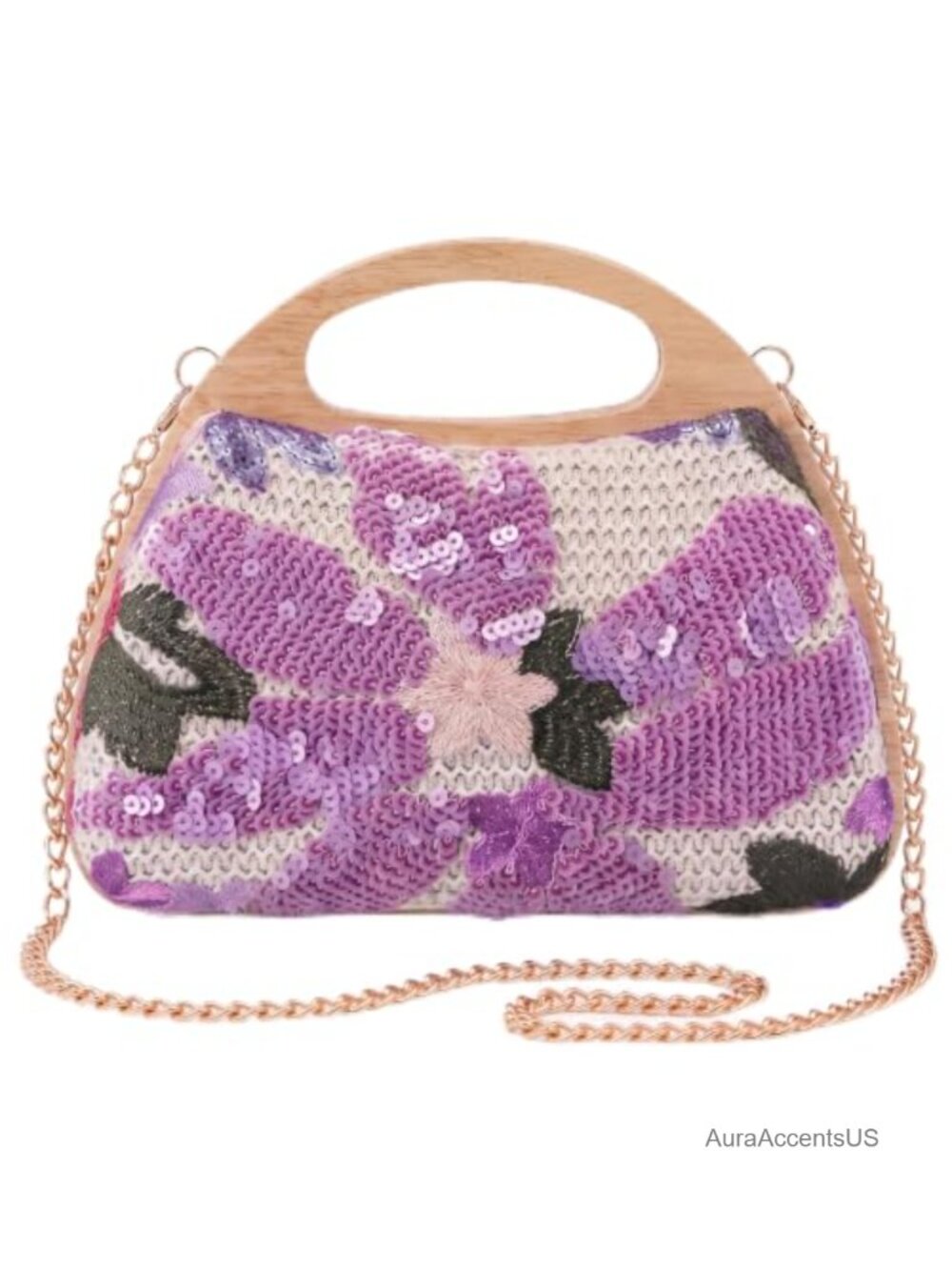 Woven Straw Floral Clutch Evening Bag